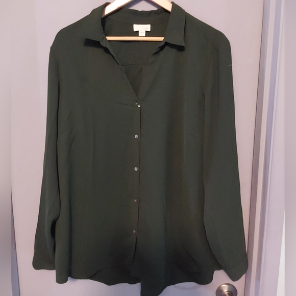 J. Jill Tops - J. Jill Deep Green Button Down Shirt
